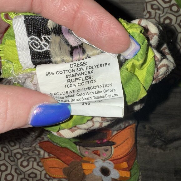 Thanksgiving Dress Girls Size 24M Turkey Appliqué Ruffles Bow Rare Editions - Picture 3 of 4